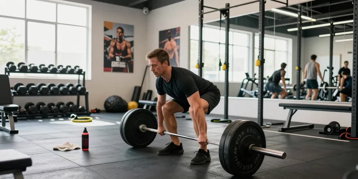 Prime Pharma Steroiden enhancing athletic performance during deadlift workout in modern gym.
