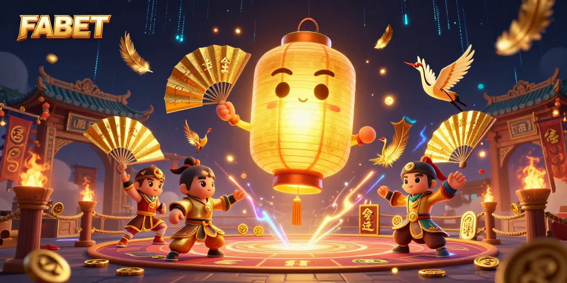 Engage in FABET's vibrant gaming scene with the golden lantern spirit and warriors.