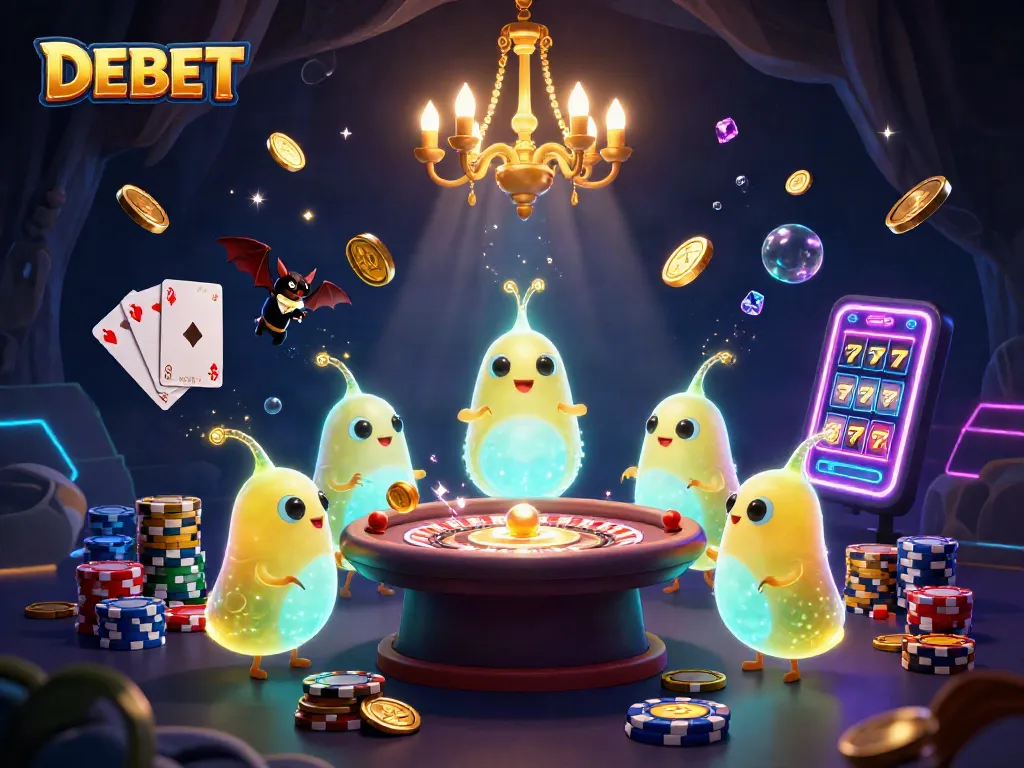 Win big at DEBET casino with vibrant glowworms lighting the thrilling gaming scene.