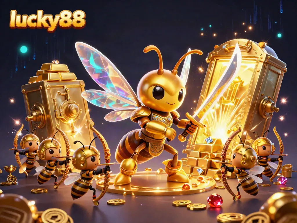 Engage in thrilling online gambling with lucky88's vibrant casino atmosphere filled with treasure and action.