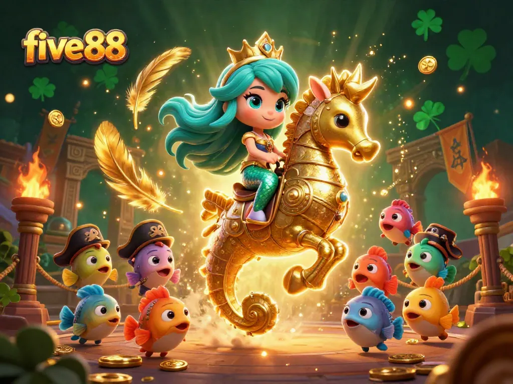 Experience thrilling gaming action at five 88, where a magical casino scene unfolds with enchanting characters and dazzling rewards.