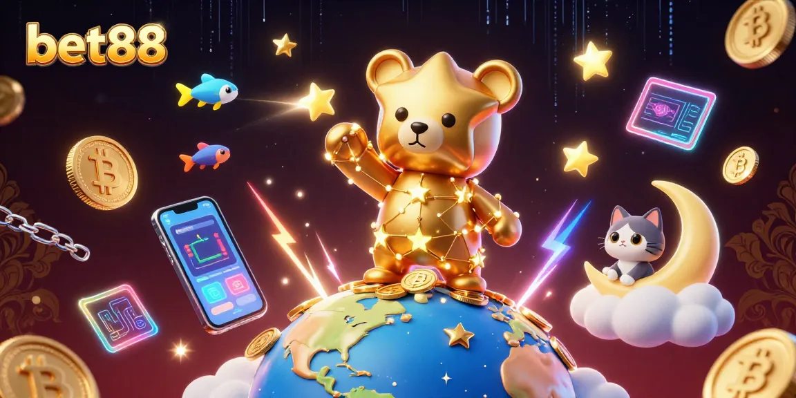 Experience the excitement of bet88 with shooting star fish and golden coins in a vibrant casino scene.