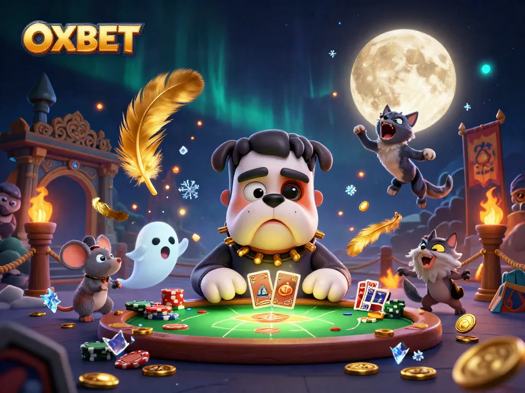 Experience thrilling gaming action at OXBET with vibrant characters and casino elements.