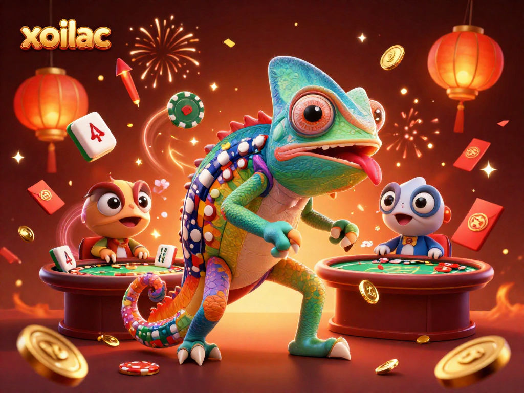 Experience the thrill of gambling with xoilac's dynamic chameleon casino owner in an energetic scene.