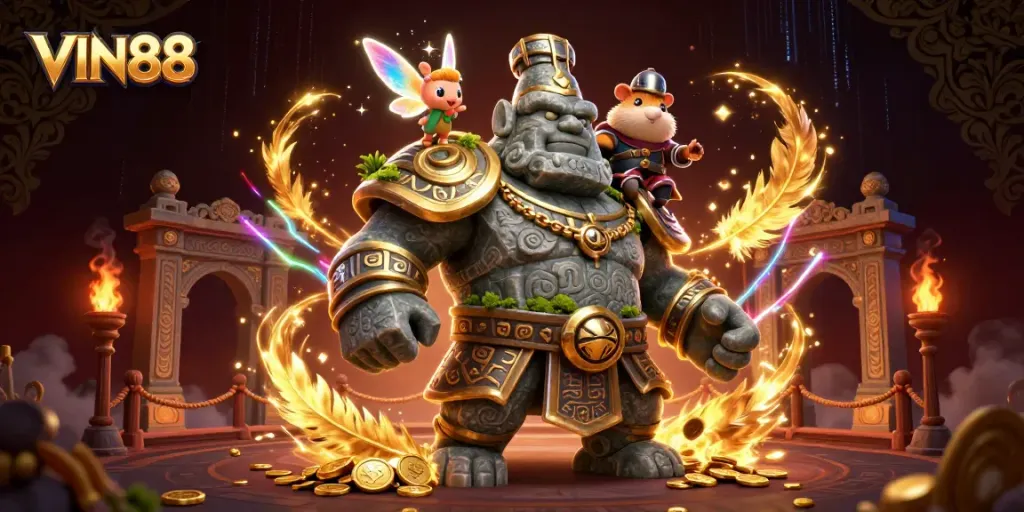 Engage with thrilling gameplay at VIN88, showcasing a vibrant casino scene filled with magic and adventure.