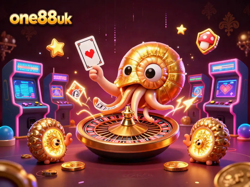Engage in thrilling gameplay at one88uk with vibrant casino-themed 3D characters and dynamic gaming elements.