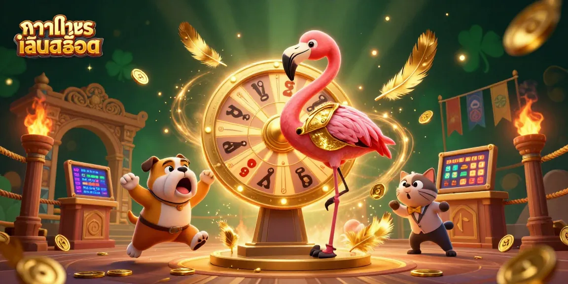 Engage in ทดลองเล่นสล็อต with an exciting scene of a dazzling game show host and thrilling casino elements.