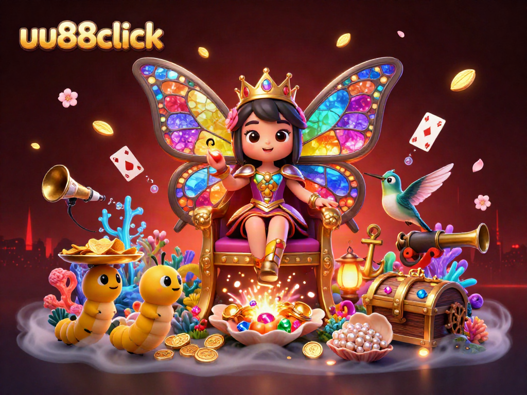 Experience action and excitement at uu88click with this vibrant casino-themed illustration.