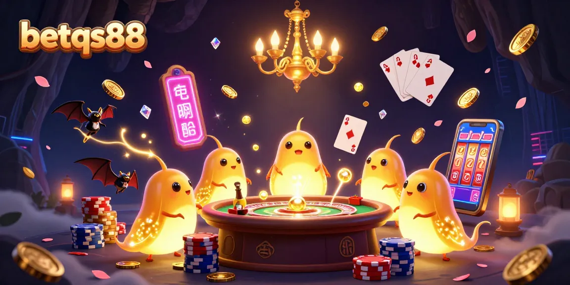 Experience excitement at betqs88 with glowworms lighting up the cave casino, showcasing 3D gaming thrills.