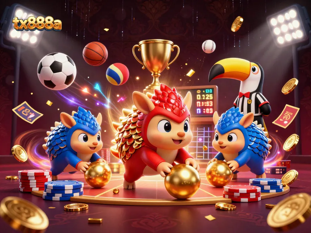 Experience thrilling matches and casino excitement at tx888a with innovative pangolin characters and vibrant gaming elements.