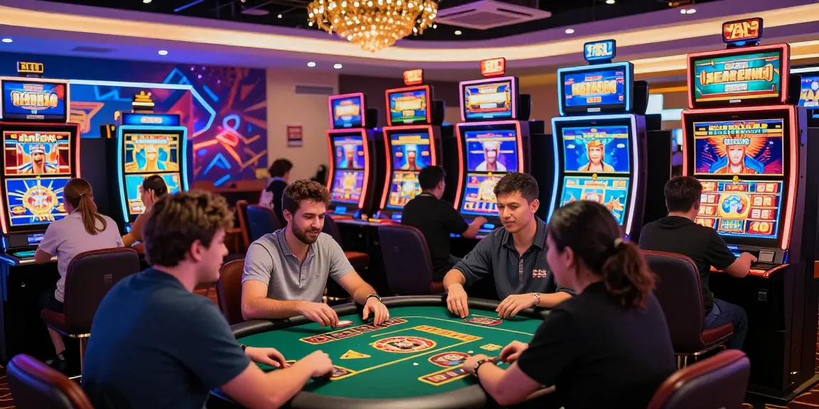 Engaging online gaming scene featuring lc88 players enjoying casino games and vibrant graphics.