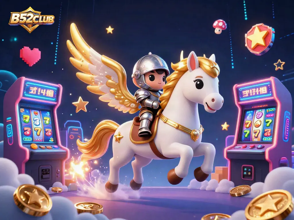 Experience excitement at B52CLUB with dynamic casino-themed 3D illustration featuring vibrant gaming elements.