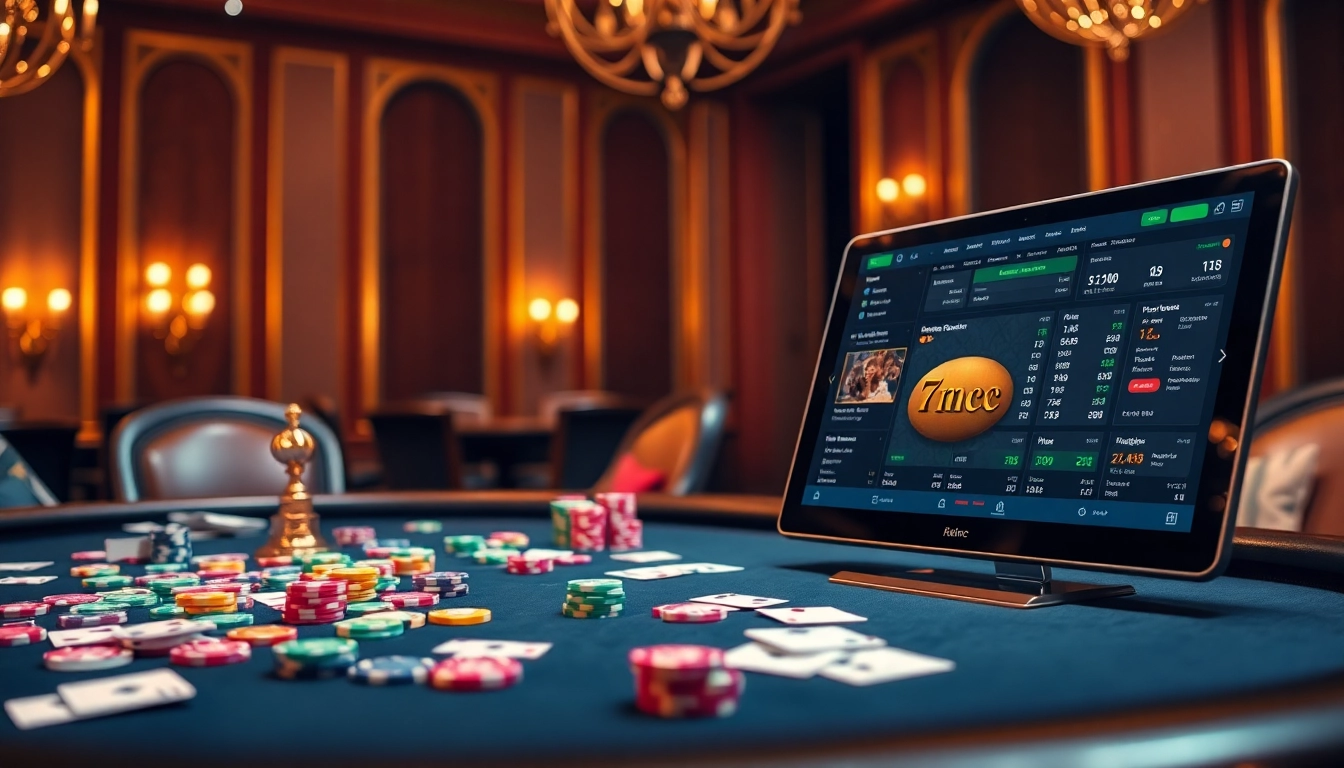 Experience the thrill of gambling with 7mcn’s vibrant poker showdown featuring immersive casino elements.