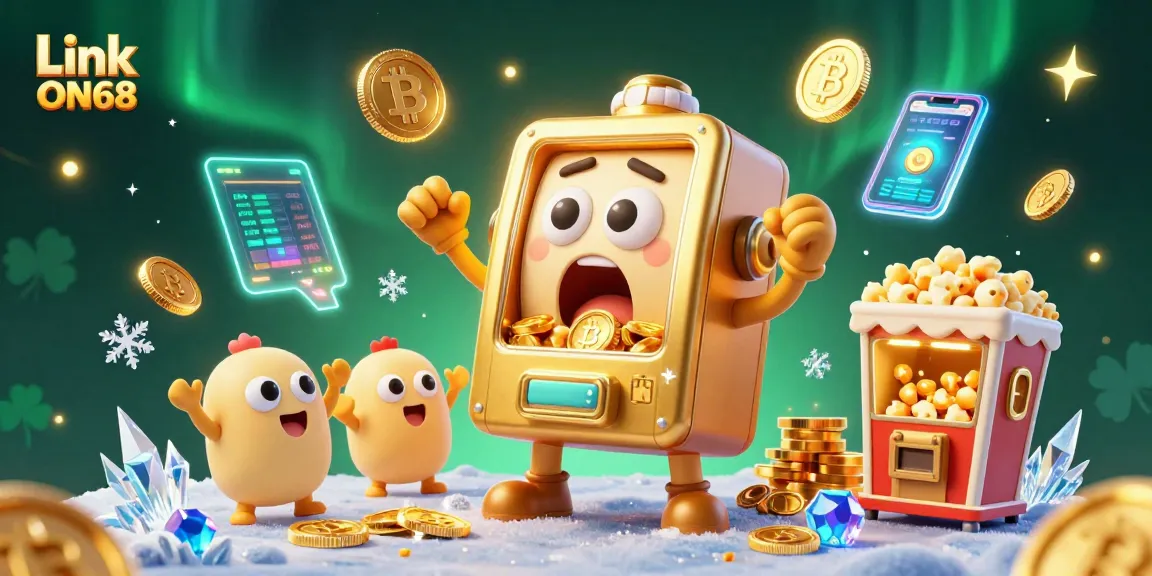 Experience the thrill with Link ON68 as animated slot machines celebrate a huge jackpot!
