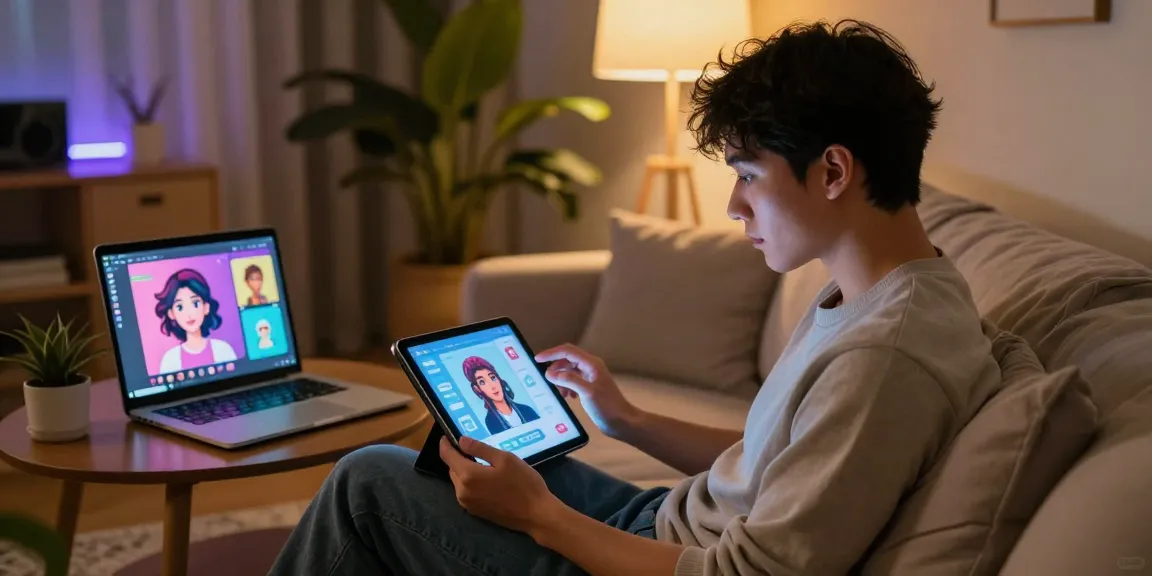Engaging user experience with nsfw character ai on a tablet in a cozy environment