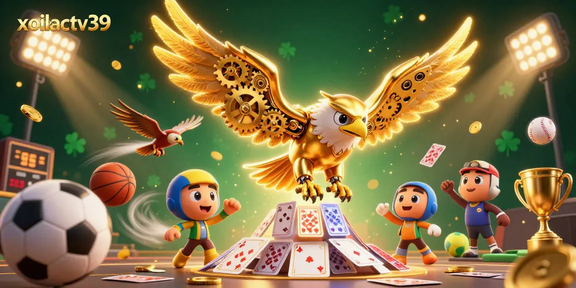 Experience the thrill of gameplay with xoilactv39 as the golden eagle soars amidst dynamic sports betting elements.