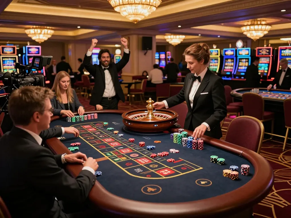 Engaging roulette table gameplay at https://va88.moe/ with players placing bets and croupier spinning the wheel