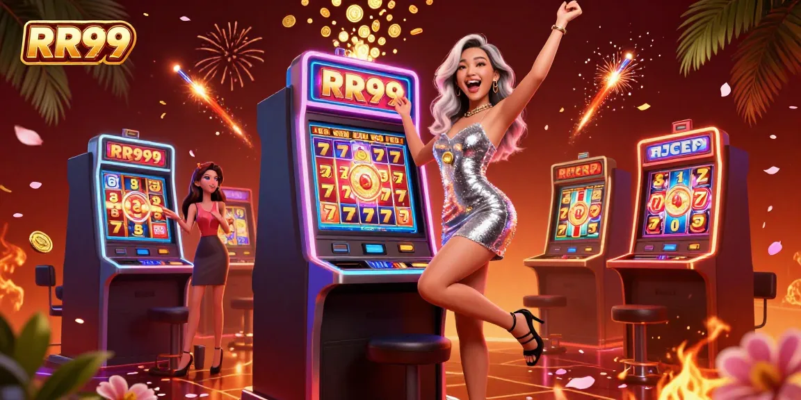 Celebrate big wins at RR99 with vibrant slot machines and a stunning casino atmosphere.