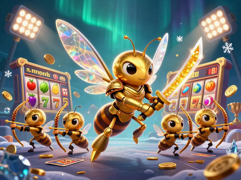 Engage with sunwinb through thrilling slot reels alongside a giant golden hornet in samurai armor.