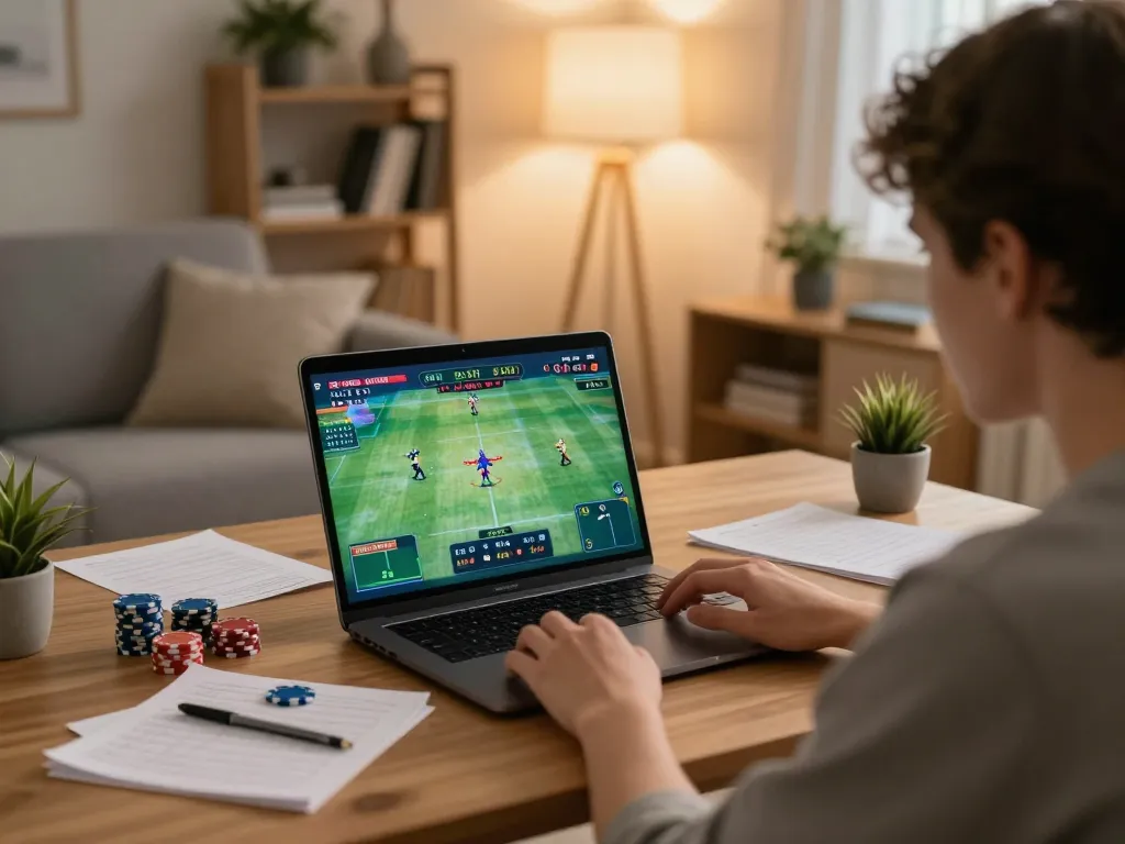 Watch live trực tiếp đá gà matches on laptop with exciting betting strategies in a cozy home atmosphere