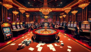 Experience the excitement of Trang Chủ TX88 with players celebrating at luxurious casino tables.