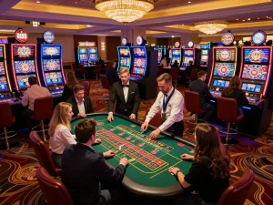 Players engaging in roulette at Red 88 casino, showcasing vibrant atmosphere and action.