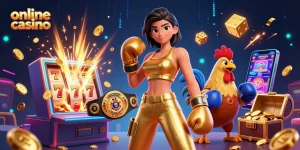 Engage with thrilling online casino excitement through vibrant slots and gaming elements.