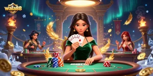 Engage with wala88's live betting action featuring luxurious poker gameplay and vibrant casino elements.
