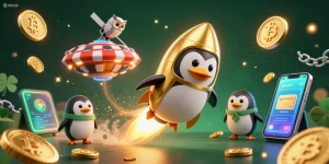 Experience ONE88 with a rocket-powered penguin leading a cosmic adventure through a vibrant casino universe.